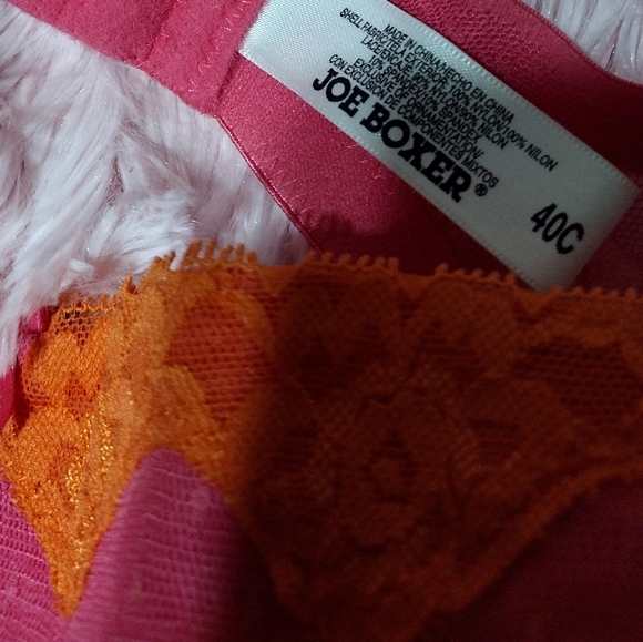 Vintage Joe Boxer Bra Bundle/ Pink 40 C/Brown 42 C/ Embroidered - Picture 2 of 5